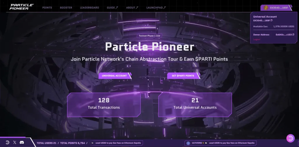 Проходимо тестнет від PARTICLE NETWORK