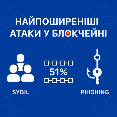 Найпоширеніші типи атак у блокчейні: Sybil, 51%, phishing